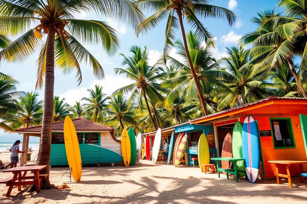 Surf cafes and boards in Arugam