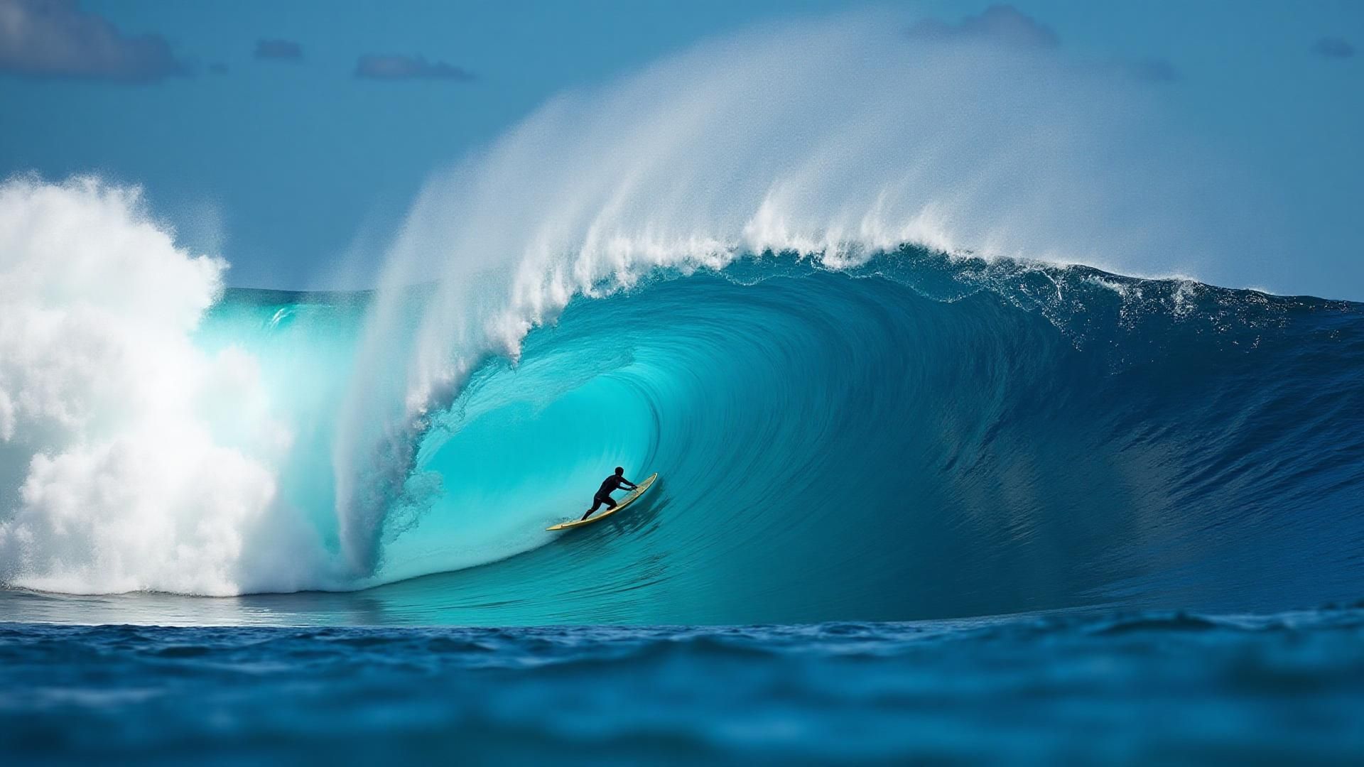 Teahupo'o wave in Tahiti