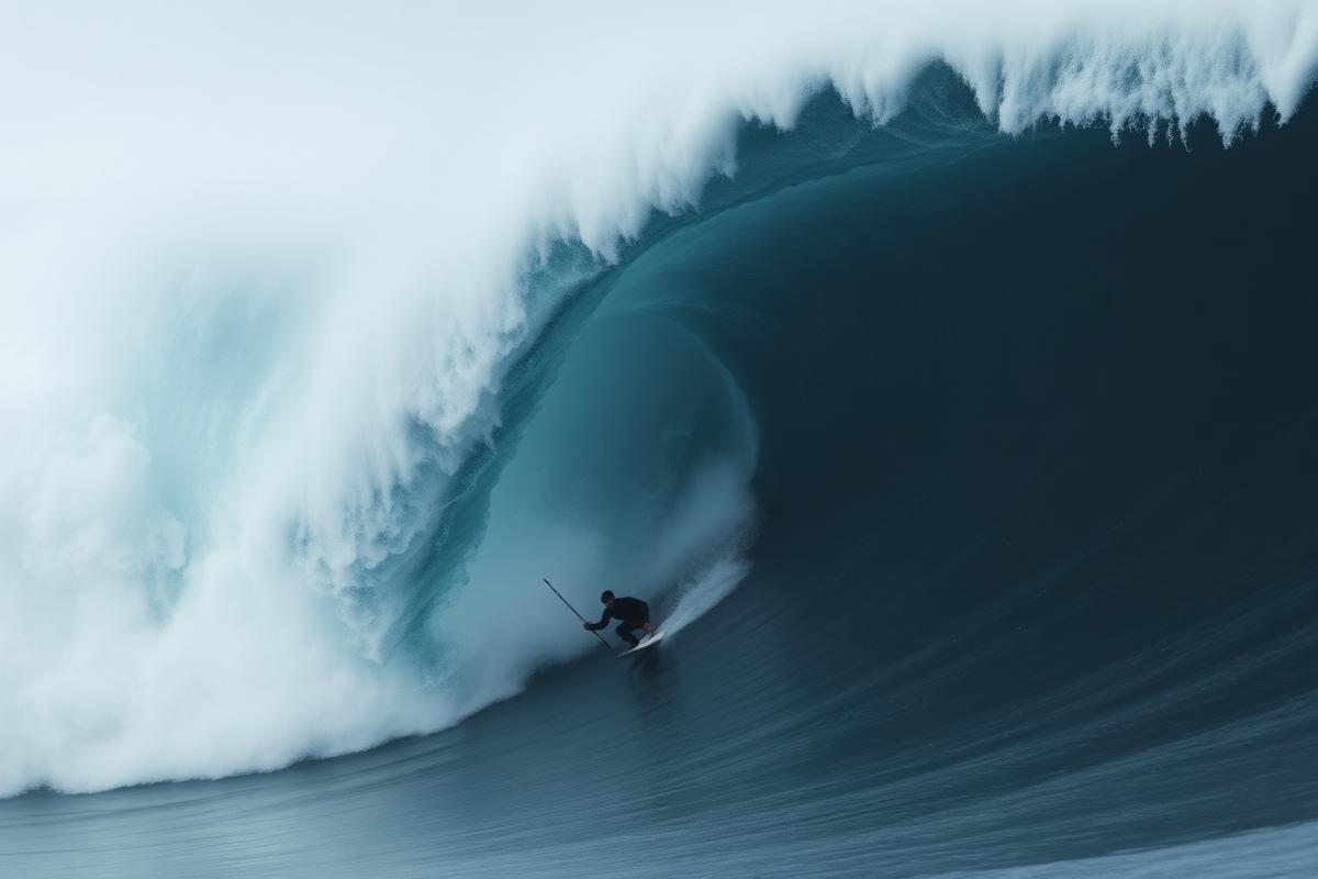 Big wave drop at Mavericks