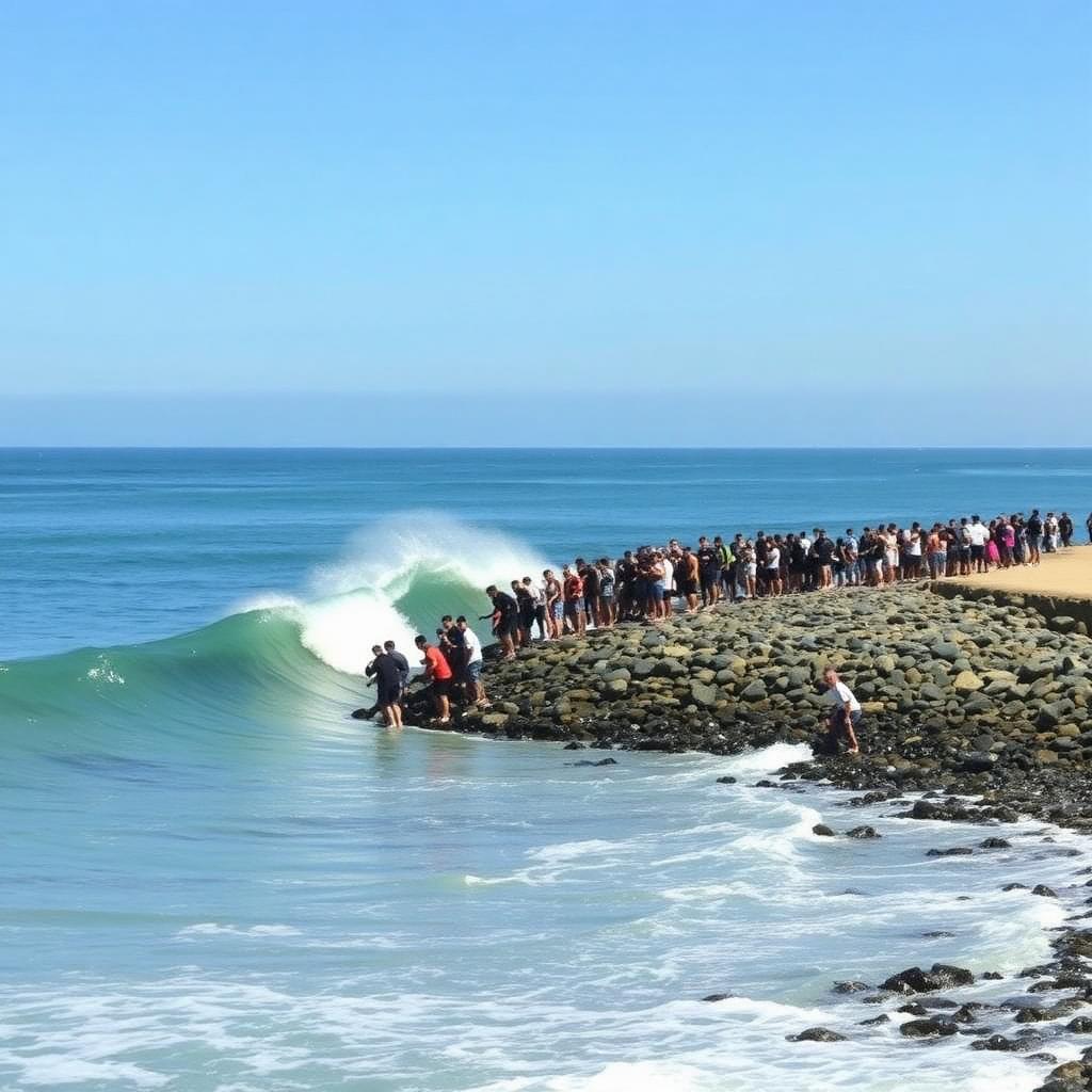 Crowd em Lower Trestles