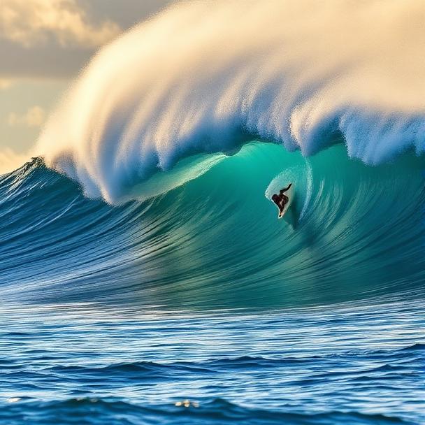 Big wave surfing Waimea